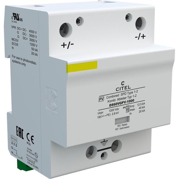 Citel Surge Protector, 1000V, 2 DS60VGPV-1000